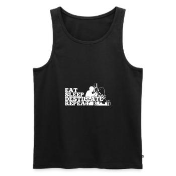Eat sleep distillates repeat - Men's Premium Organic Tank Top - black - Front - Michal (187cm)