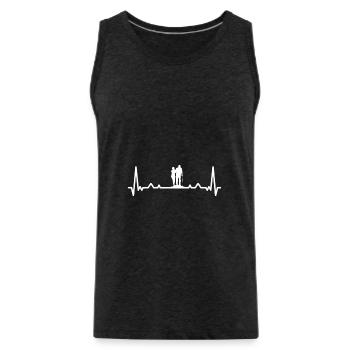 Nursing Help, Caregiver Heartbeat Recognition - Men's Premium Organic Tank Top - charcoal grey - Front - Alexander (188cm)