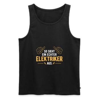 Elektriker Strom Elektrik - Männer Premium Bio Tank Top - Schwarz - Vorne - Michal (187cm)