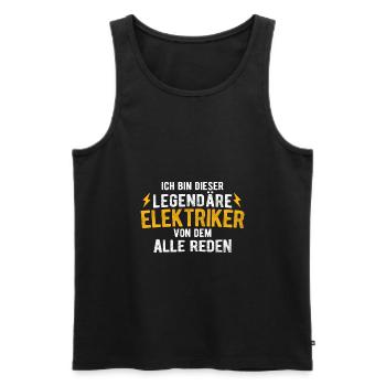 Elektriker Strom Elektrik - Männer Premium Bio Tank Top - Schwarz - Vorne - Michal (187cm)