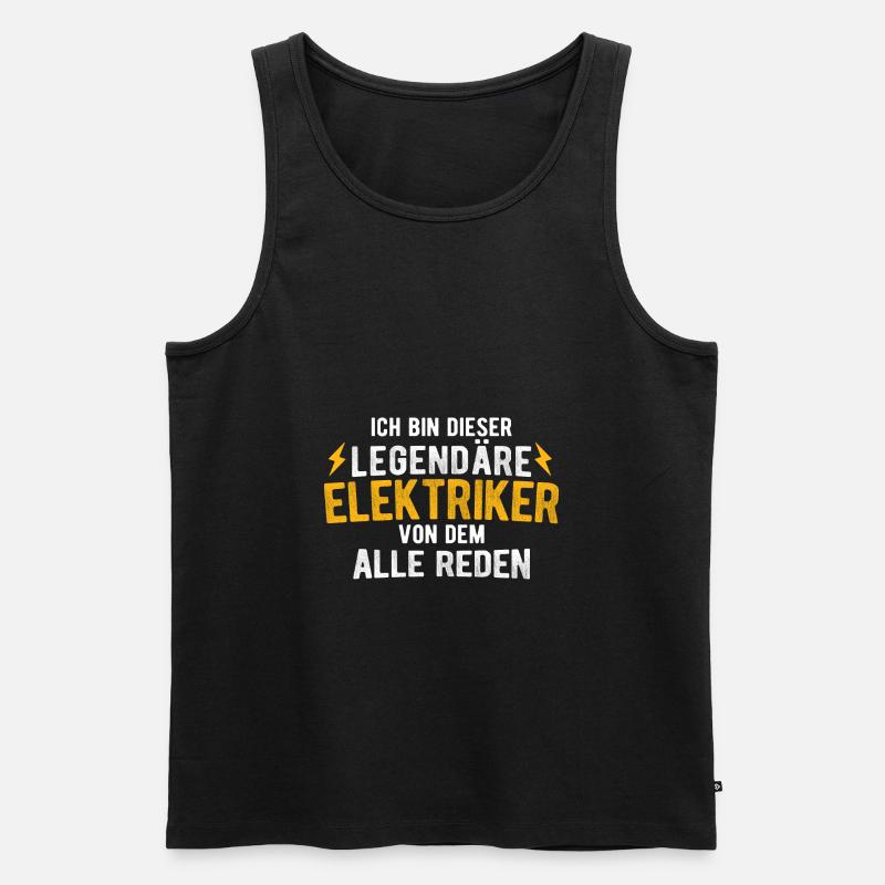 Elektriker Strom Elektrik - Männer Premium Bio Tank Top - Schwarz