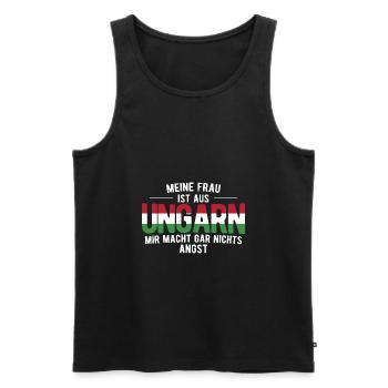 Ungarn Ungarische Flagge - Männer Premium Bio Tank Top - Schwarz - Vorne - Michal (187cm)