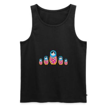 matroschka,Matroschka,Matrjoschka,Matruschka - Männer Premium Bio Tank Top - Schwarz - Vorne - AI Model Male 178 light (178cm)