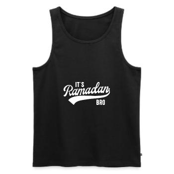 It's Ramadan, Bro - Men's Premium Organic Tank Top - black - Front - AI Model Male 178 light (178cm)