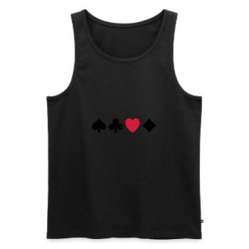 Poker Love - Men's Premium Organic Tank Top - black - Front - AI Model Male 178 light (178cm)