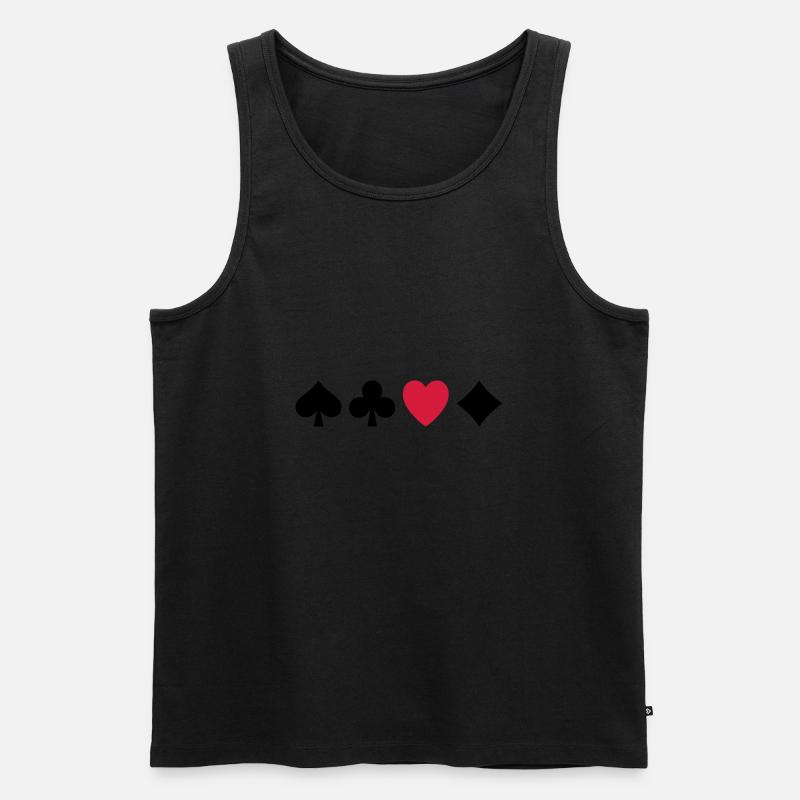 Poker Liebe - Männer Premium Bio Tank Top - Schwarz