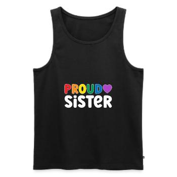 Proud Sister LGBT - Men's Premium Organic Tank Top - black - Front - Michal (187cm)