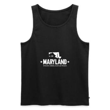 Maryland - Débardeur bio Premium Homme - noir - Devant - AI Model Male 178 light (178cm)