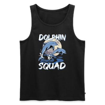 Cute Dolphin Squad Animaux marins Océan - Débardeur bio Premium Homme - noir - Devant - Michal (187cm)
