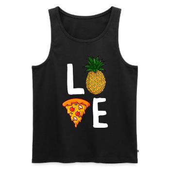 Liebe Ananas Pizza Liebhaber Lustige Hawaiian Pizza - Männer Premium Bio Tank Top - Schwarz - Vorne - AI Model Male 178 light (178cm)