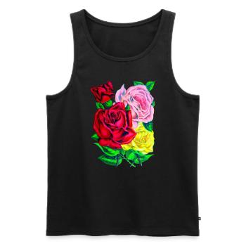 Roses - Débardeur bio Premium Homme - noir - Devant - AI Model Male 178 light (178cm)