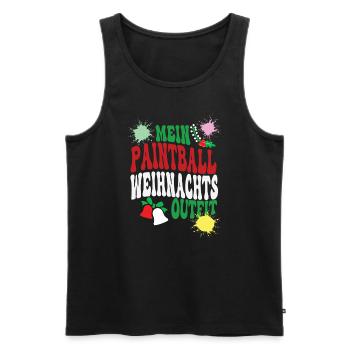 Paintball Weihnachten Outfit Paintballspieler XMAS - Männer Premium Bio Tank Top - Schwarz - Vorne - Michal (187cm)