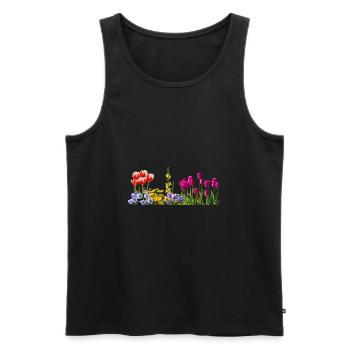 pansy stiefmuetterchen blumen flowers tulpen tulip - Männer Premium Bio Tank Top - Schwarz - Vorne - AI Model Male 178 light (178cm)