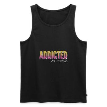 Addicted to music / addicted to music - Men's Premium Organic Tank Top - black - Front - AI Model Male 178 light (178cm)
