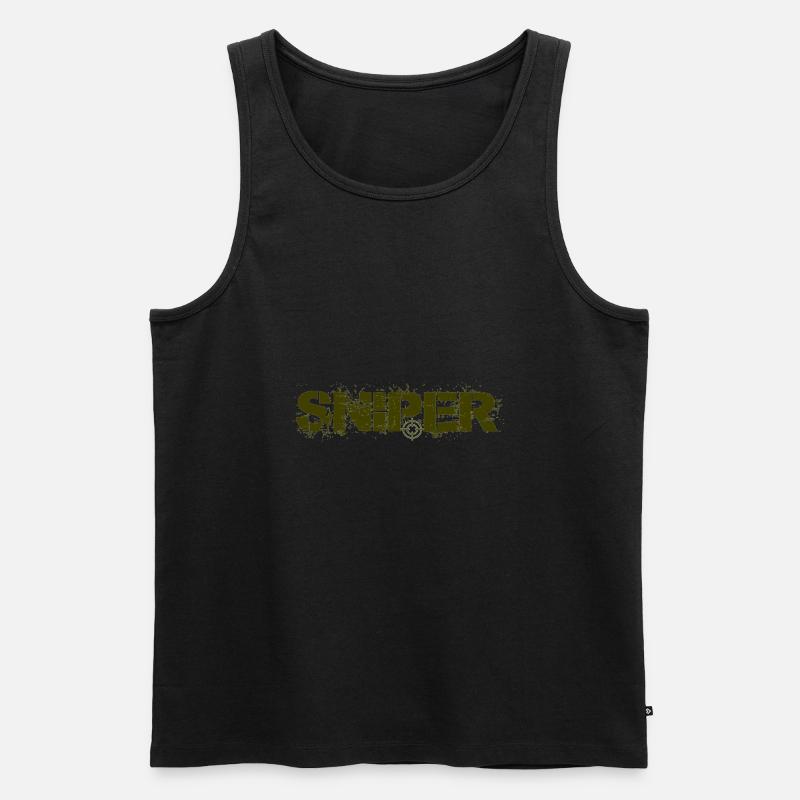 Sniper Army-Green - Männer Premium Bio Tank Top - Schwarz