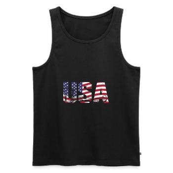 Axtwerfen usa - Männer Premium Bio Tank Top - Schwarz - Vorne - Michal (187cm)