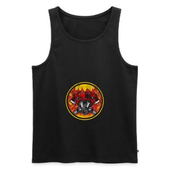 fire Department - Men's Premium Organic Tank Top - black - Front - Michal (187cm)