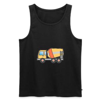 Concrete mixer dump truck gift children motive - Men's Premium Organic Tank Top - black - Front - AI Model Male 178 light (178cm)