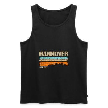 Hanovre Basse-Saxe Ville Skyline Vintage Retro - Débardeur bio Premium Homme - noir - Devant - Michal (187cm)