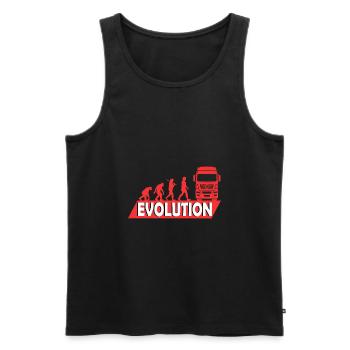 Truck Driver Truck Driver Evolution Funny Funny - Men's Premium Organic Tank Top - black - Front - Michal (187cm)