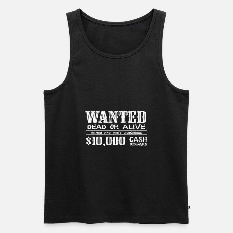 Wanted 2 - Männer Premium Bio Tank Top - Schwarz