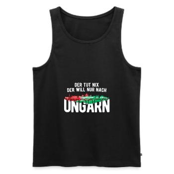 Der Will Nur Nach Ungarn Ungarische Flagge Ungarn - Männer Premium Bio Tank Top - Schwarz - Vorne - Michal (187cm)