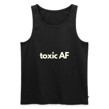 Toxic AF - Männer Premium Bio Tank Top - Schwarz - Vorne - AI Model Male 178 light (178cm)