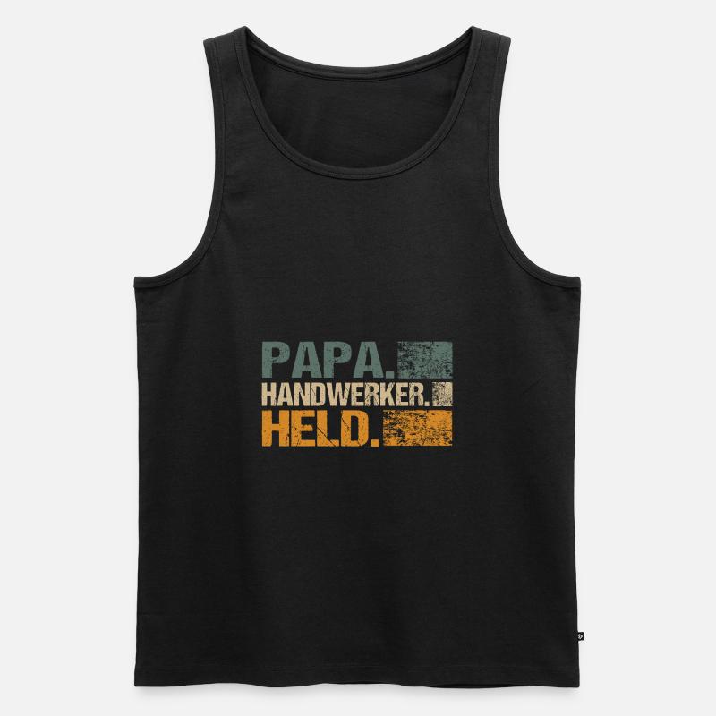 Heimwerker Helden Papa Ehemann - Männer Premium Bio Tank Top - Schwarz
