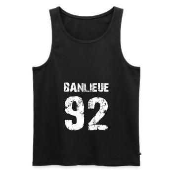 banlieue 92 - Men's Premium Organic Tank Top - black - Front - AI Model Male 178 light (178cm)