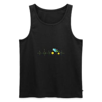Tractor heartbeat - Men's Premium Organic Tank Top - black - Front - Michal (187cm)