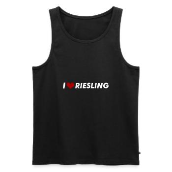 I love Riesling - Men's Premium Organic Tank Top - black - Front - AI Model Male 178 light (178cm)
