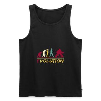 Eishockey Torwart Torhüter Evolution Vintage - Männer Premium Bio Tank Top - Schwarz - Vorne - AI Model Male 178 light (178cm)