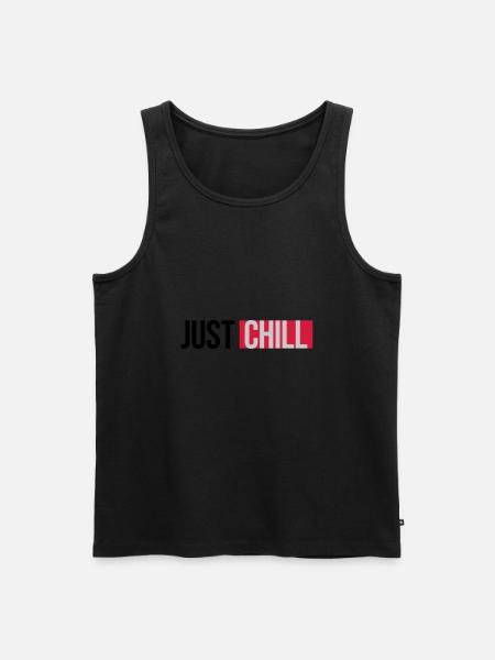 Just Chill Text Logo - Men's Premium Organic Tank Top - black