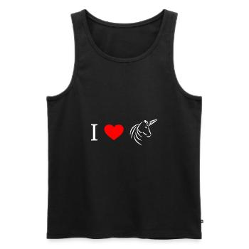 J'aime les licornes - j'aime les licornes - Débardeur bio Premium Homme - noir - Devant - Michal (187cm)