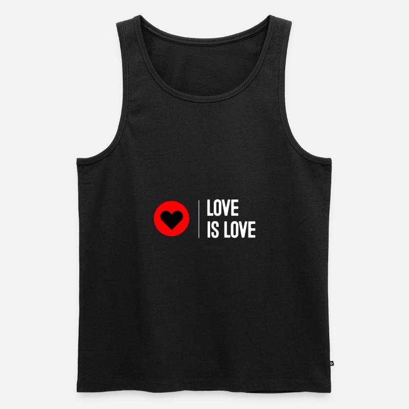 Love is Love - Männer Premium Bio Tank Top - Schwarz