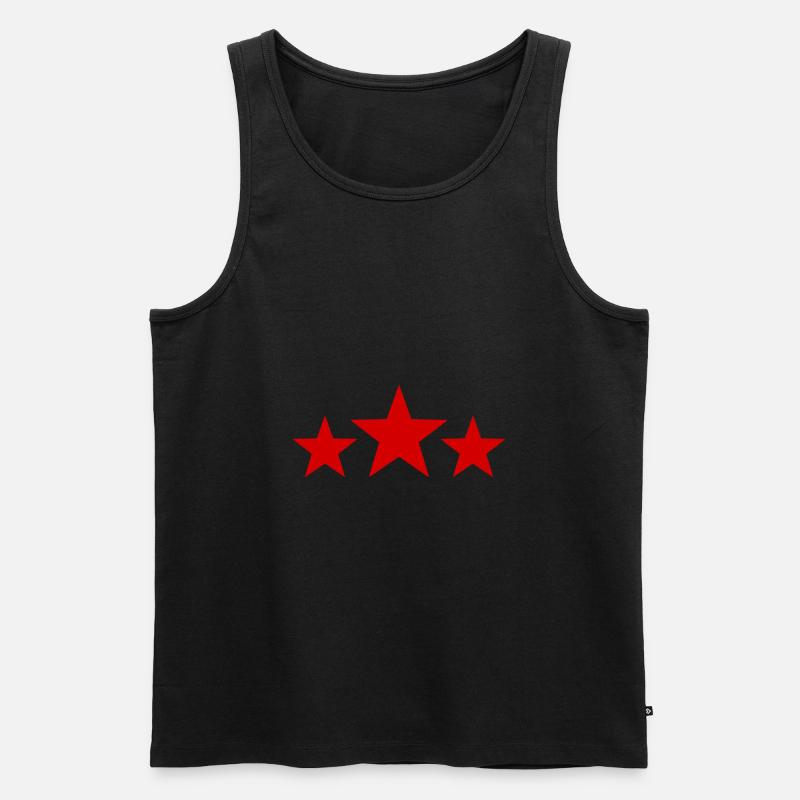 Rote Sterne - Männer Premium Bio Tank Top - Schwarz