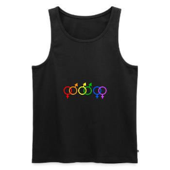 L'amour est l'amour Gay Pride LGBT - Débardeur bio Premium Homme - noir - Devant - AI Model Male 178 light (178cm)