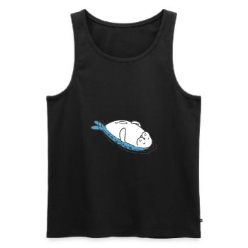 Robbe Seehund Meer entspannt treiben - Männer Premium Bio Tank Top - Schwarz - Vorne - Michal (187cm)