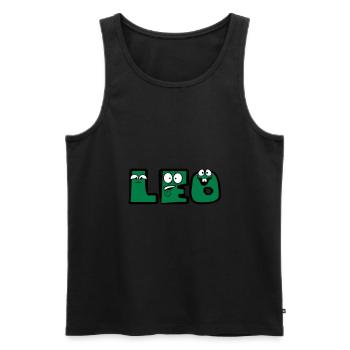 leo first name males child baby offspring pregnant - Men's Premium Organic Tank Top - black - Front - AI Model Male 178 light (178cm)