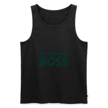 I’m the boss cadeau travail humour - Débardeur bio Premium Homme - noir - Devant - AI Model Male 178 light (178cm)