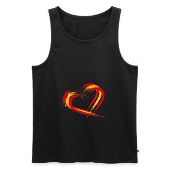 Herz Bürste Flagge Spaniens Fahne Urlaub Reise - Men's Premium Organic Tank Top - black - Front - AI Model Male 178 light (178cm)