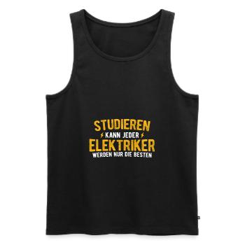 Elektriker Strom Elektrik - Männer Premium Bio Tank Top - Schwarz - Vorne - Michal (187cm)
