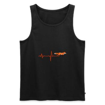 Heartbeat Fuchs - Geschenk - Männer Premium Bio Tank Top - Schwarz - Vorne - AI Model Male 178 light (178cm)