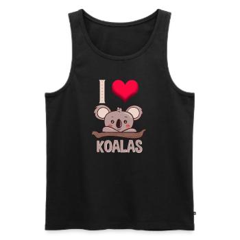 Koala Koala Bear Love Funny Gift - Men's Premium Organic Tank Top - black - Front - AI Model Male 178 light (178cm)