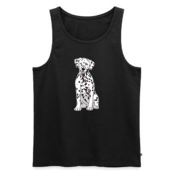 Dalmatiner Sitzende Hund Lustig Geschenk - Männer Premium Bio Tank Top - Schwarz - Vorne - Michal (187cm)