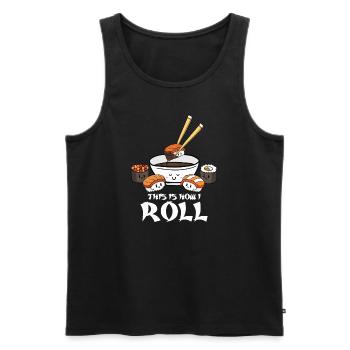 Sushi et riz Cadeau japonais de nourriture drôle - Débardeur bio Premium Homme - noir - Devant - Michal (187cm)