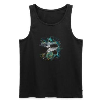 Delfin Orca Shirt Watercolor - Männer Premium Bio Tank Top - Schwarz - Vorne - Michal (187cm)