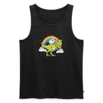 T-Rex Tyrannosaurus dinosaur sheep gift - Men's Premium Organic Tank Top - black - Front - Michal (187cm)