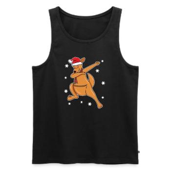 Kangaroo Funny Dabbing Dance Christmas Gift - Men's Premium Organic Tank Top - black - Front - AI Model Male 178 light (178cm)