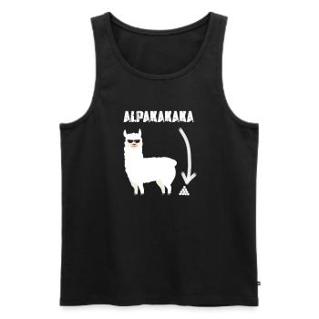 Alpakakaka Alpaka Lama Kaka - Männer Premium Bio Tank Top - Schwarz - Vorne - Michal (187cm)